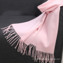 Texted Material Mongolia passed test tasssel pink color winter basic women warm 100% cashmere shawl scarf